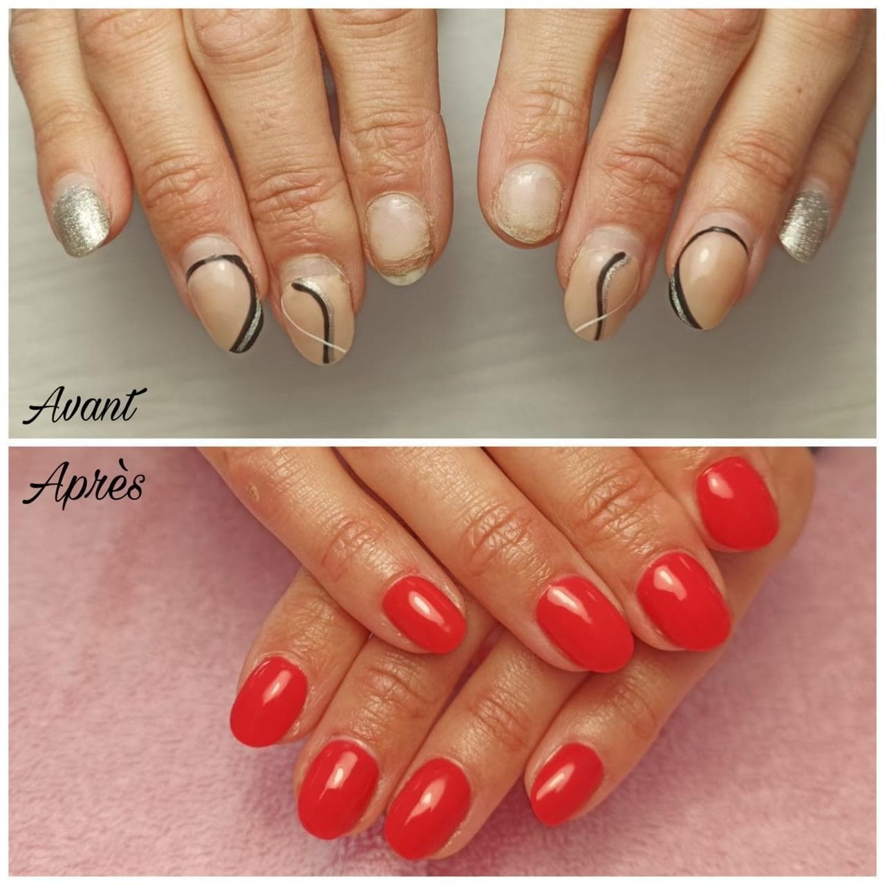 Manucure · rouge classique — réalisation présentée par Cinq Beautés