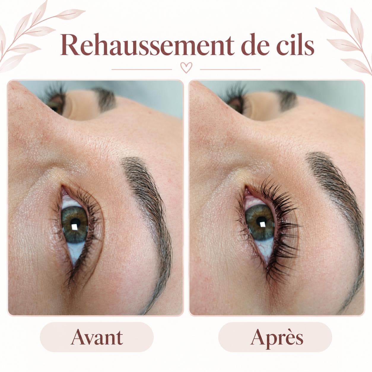 Rehaussement de cils · courbure — réalisation présentée par Cinq Beautés
